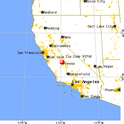 Fresno, CA (93706) map from a distance