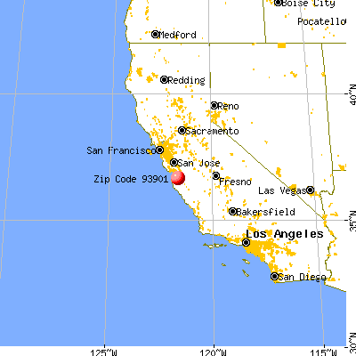 Salinas, CA (93901) map from a distance