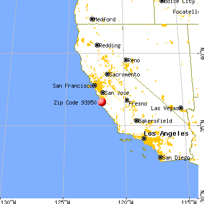 Pacific Grove, CA (93950) map from a distance