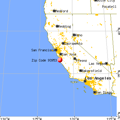 Del Monte Forest, CA (93953) map from a distance