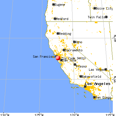Hillsborough, CA (94010) map from a distance