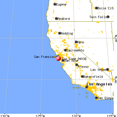 Moss Beach, CA (94038) map from a distance