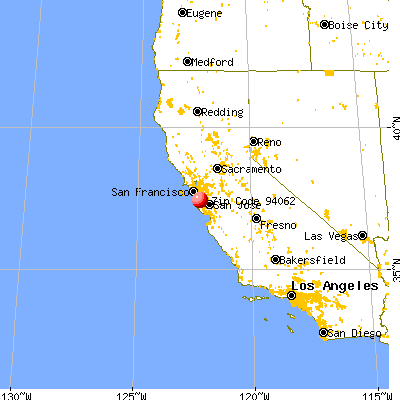 Woodside, CA (94062) map from a distance