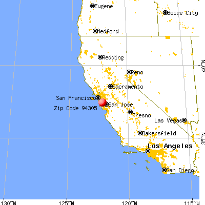 Stanford, CA (94305) map from a distance