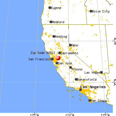 Brentwood, CA (94513) map from a distance