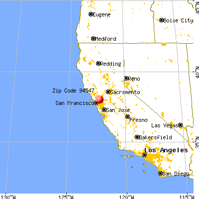 Hercules, CA (94547) map from a distance