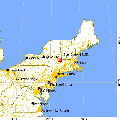Averill Park, NY (12153) map from a distance