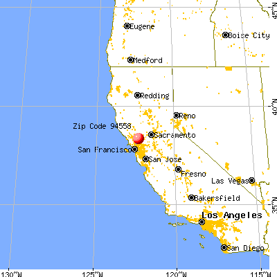Napa, CA (94558) map from a distance