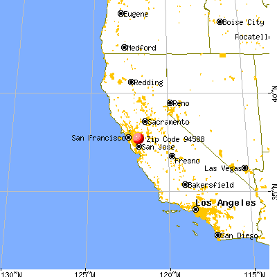 Pleasanton, CA (94588) map from a distance
