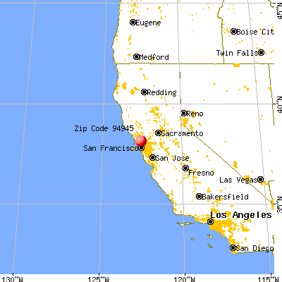 Novato, CA (94945) map from a distance