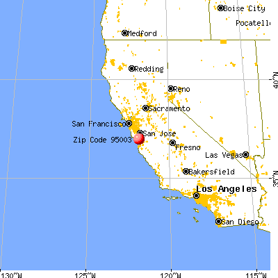 Day Valley, CA (95003) map from a distance
