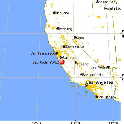 Castroville, CA (95012) map from a distance