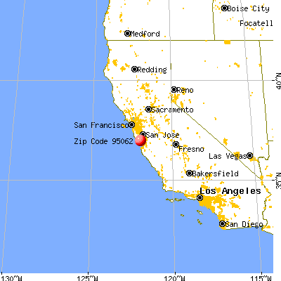 Santa Cruz, CA (95062) map from a distance