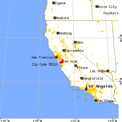 San Jose, CA (95110) map from a distance