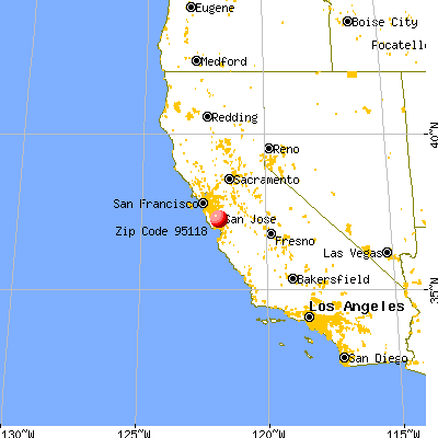 San Jose, CA (95118) map from a distance