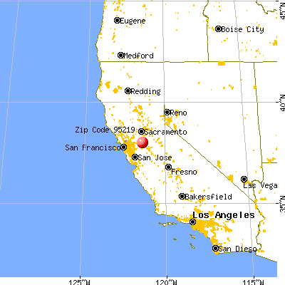 Stockton, CA (95219) map from a distance