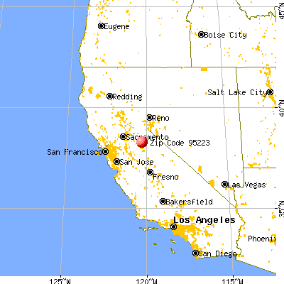 Arnold, CA (95223) map from a distance