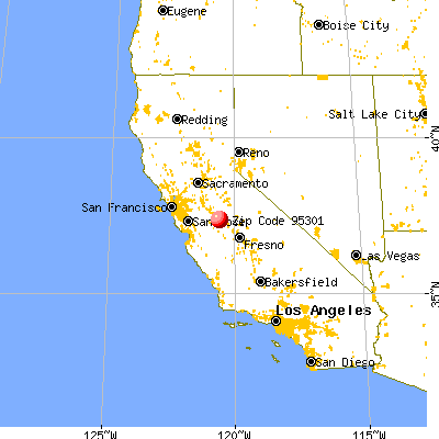 Atwater, CA (95301) map from a distance