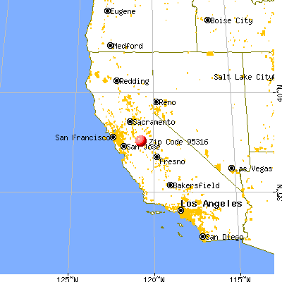Denair, CA (95316) map from a distance