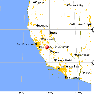 Merced, CA (95348) map from a distance