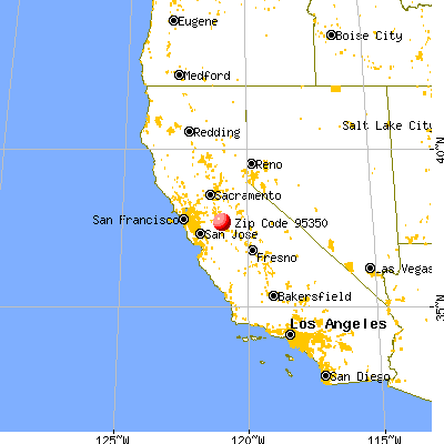 Modesto, CA (95350) map from a distance