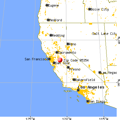 Modesto, CA (95354) map from a distance