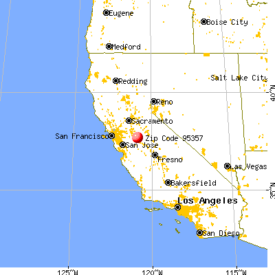 Modesto, CA (95357) map from a distance