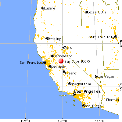 Tuolumne City, CA (95379) map from a distance