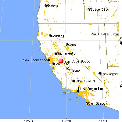 Waterford, CA (95386) map from a distance