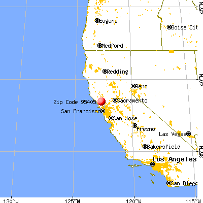Santa Rosa, CA (95405) map from a distance