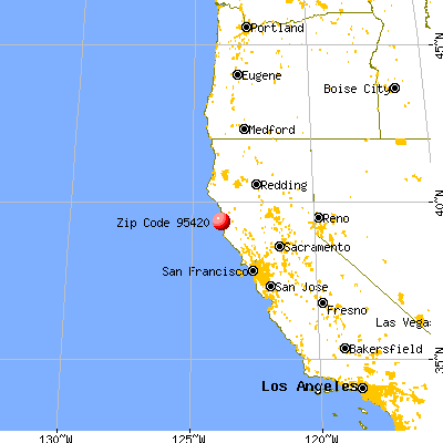 Caspar, CA (95420) map from a distance