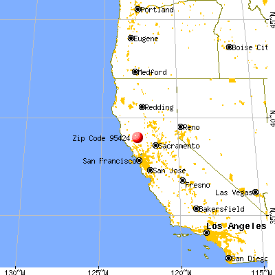 , CA (95424) map from a distance