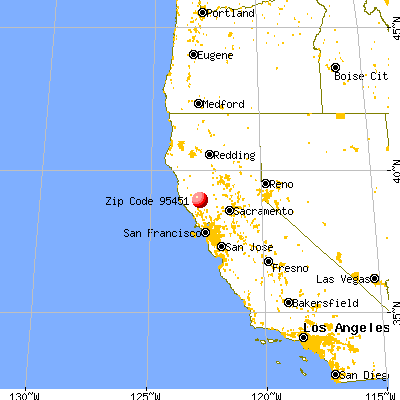 Clearlake Riviera, CA (95451) map from a distance