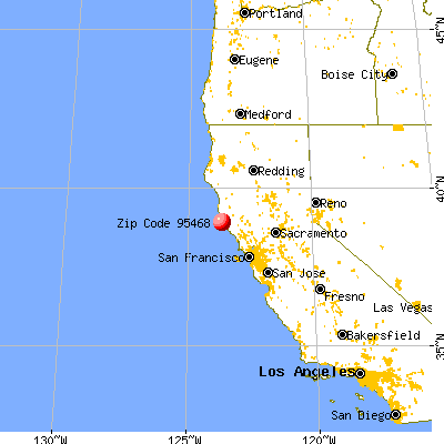 Point Arena, CA (95468) map from a distance