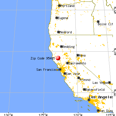 Upper Lake, CA (95485) map from a distance