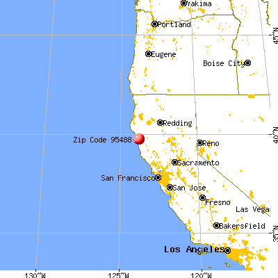 Westport, CA (95488) map from a distance