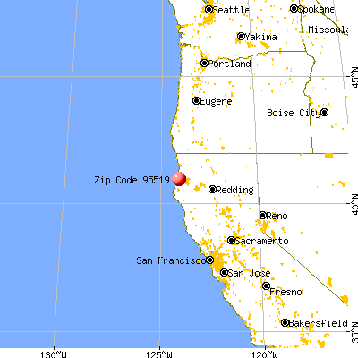McKinleyville, CA (95519) map from a distance