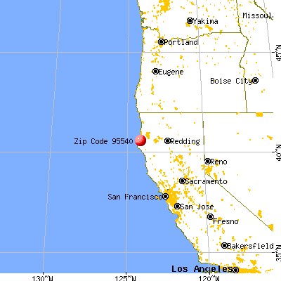 Fortuna, CA (95540) map from a distance