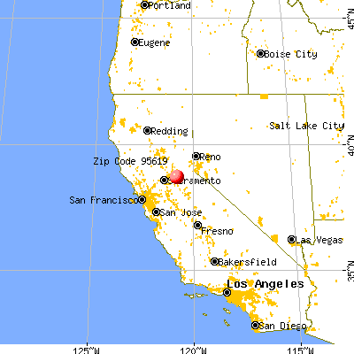 Diamond Springs, CA (95619) map from a distance