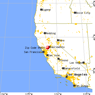 Dixon, CA (95620) map from a distance