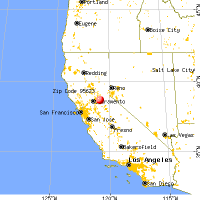 Diamond Springs, CA (95623) map from a distance