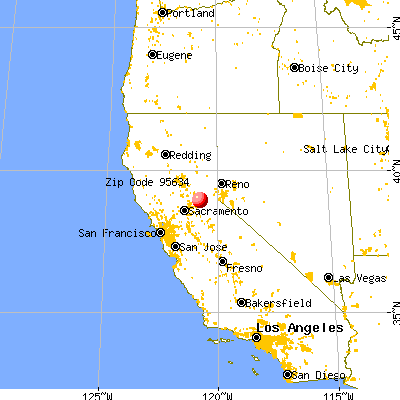Georgetown, CA (95634) map from a distance