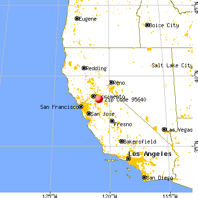 Camanche Village, CA (95640) map from a distance