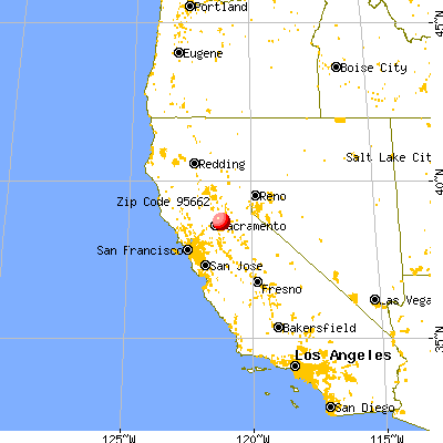 Orangevale, CA (95662) map from a distance