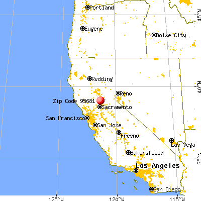 Sheridan, CA (95681) map from a distance