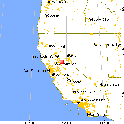Camino, CA (95709) map from a distance