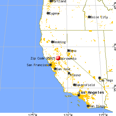 Sacramento, CA (95815) map from a distance