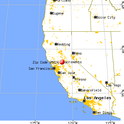 Sacramento, CA (95824) map from a distance