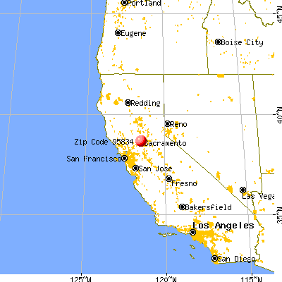 Sacramento, CA (95834) map from a distance