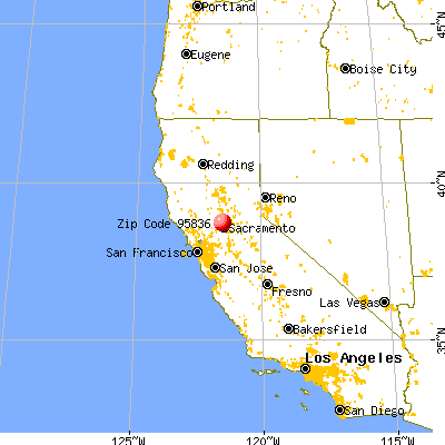 Sacramento, CA (95836) map from a distance